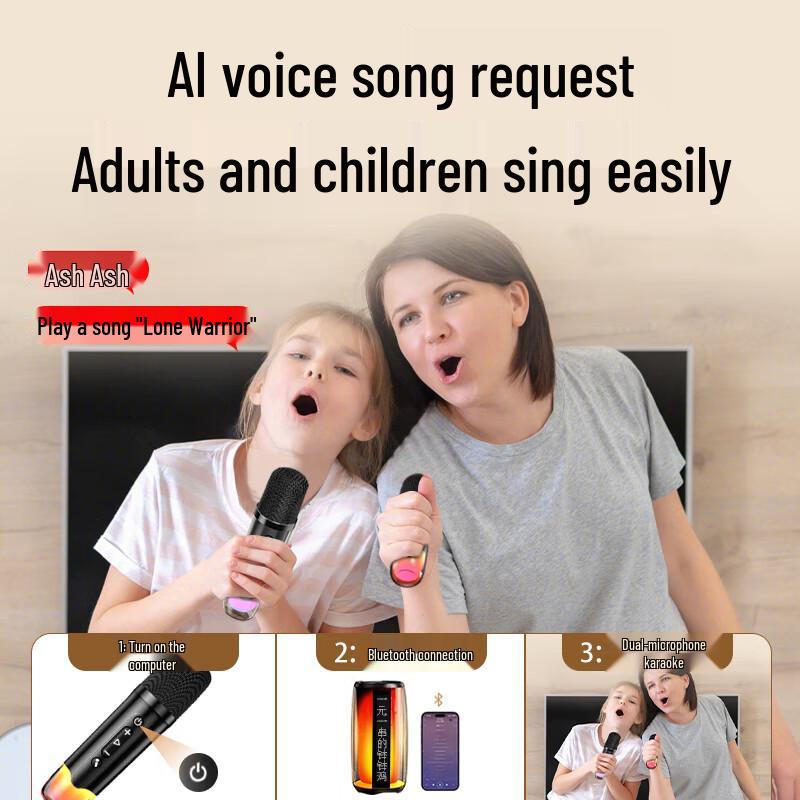 Newmine K19 Portable Bluetooth Karaoke Speaker with Dual Microphones