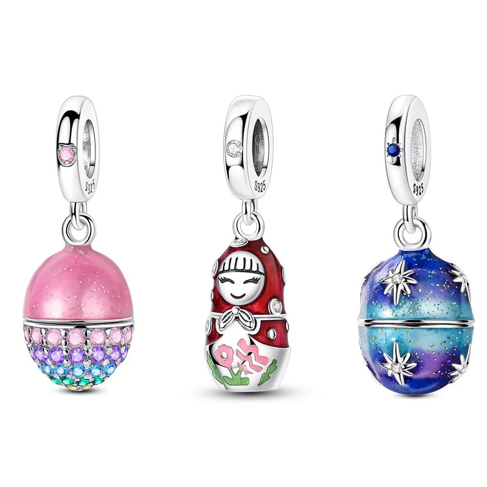 Annier Women's Matryoshka Doll Pendant Copper Colors For Charms Copper Colors Original Bracelet For Jewelry Making