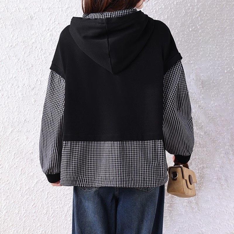 Sweatshirt for Women Cotton Oversize Fleece Thickened Loose V-Neck Casual Pullover Long Sleeve Top Sweatshirt