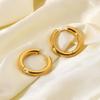 Stainless Goldplated Elegant Steel Geometric Hoop Earrings 18k Gold Titanium Steel Earrings Circle