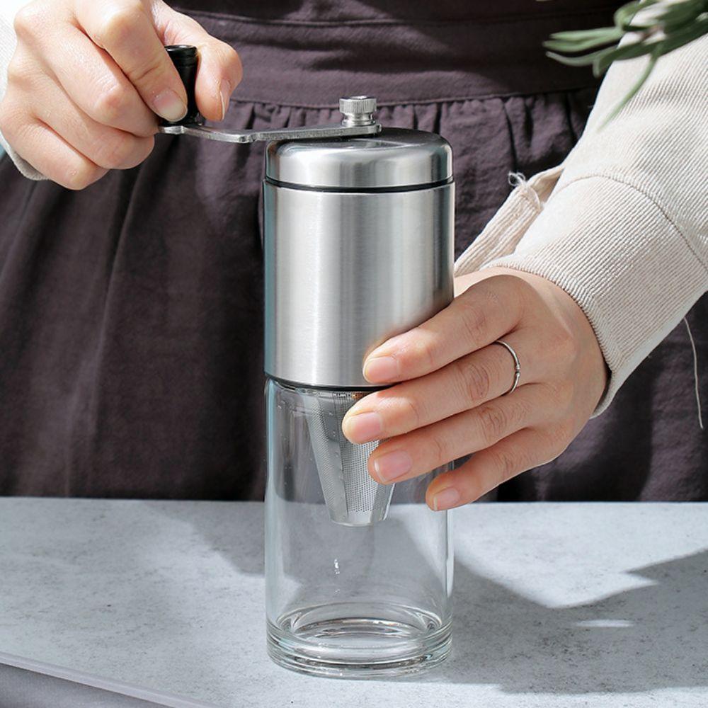 Manual Travel Coffee Mill with Filter Coffee Grinding Machine Household Coffee Drip Bottle  Outdoor