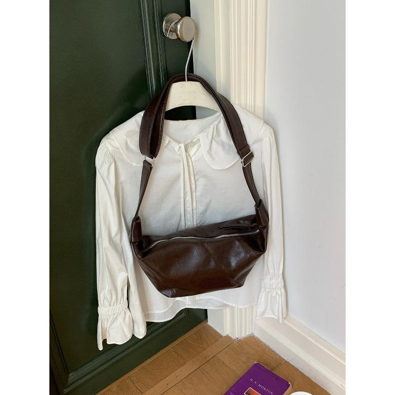 Large-capacity Retro Dumpling Bag, Laid-back Casual Croissant Bag, Commuter Single-shoulder Crossbody Bag