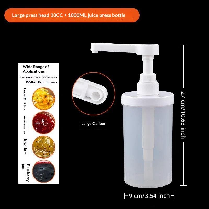 1Pcs Kitchen Honey Container 5-30Cc Liquid Dispenser With Scale Coffee Syrup Bee Drip Bottle With Hydraulic Pump And Nozzle Head