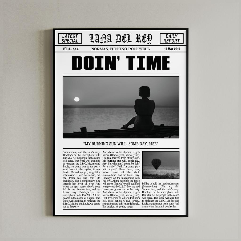 Black and White Lana Del Rey Newspaper Poster Aesthetics Girl Singer Rapper Canvas Painting Print Wall Art Mural Home Room Decor