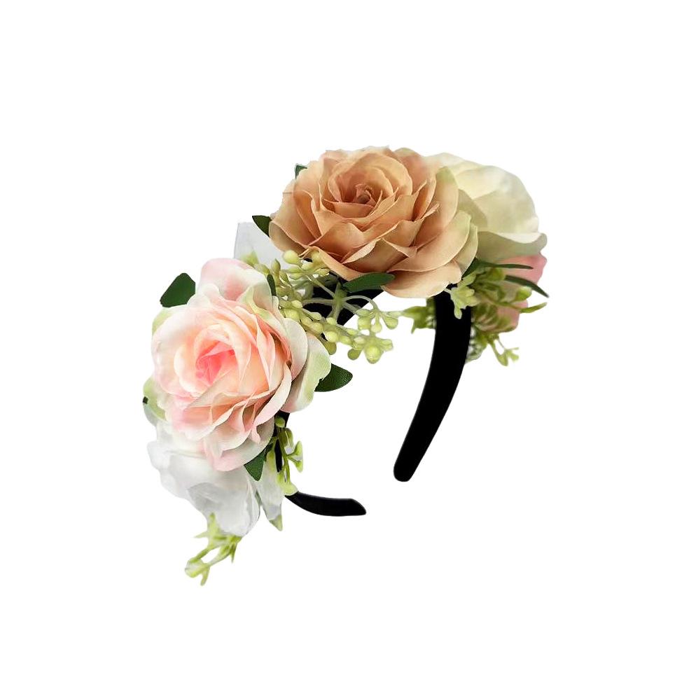 

European and American fresh and sweet rose headband shooting photo hair accessories Valentine s Day party headgear