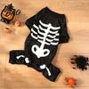 Festive Pet Dress Up Halloween Dog Jumpsuit, Glow-in-The-Dark Skeleton Onesie, Spooky Small Onesie Four-Legged Clothes for Dogs Trick-or-Treat Outfit