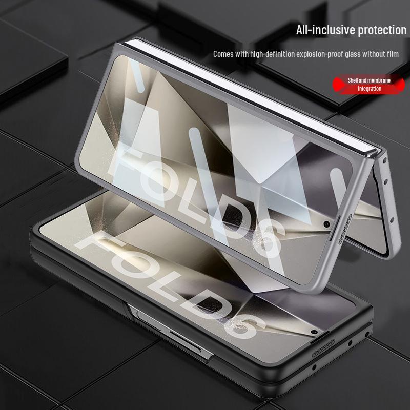 Samsung Z Fold6 Ultra-Thin Frosted Phone Case with Pen Slot - Solid Color Protective Cover
