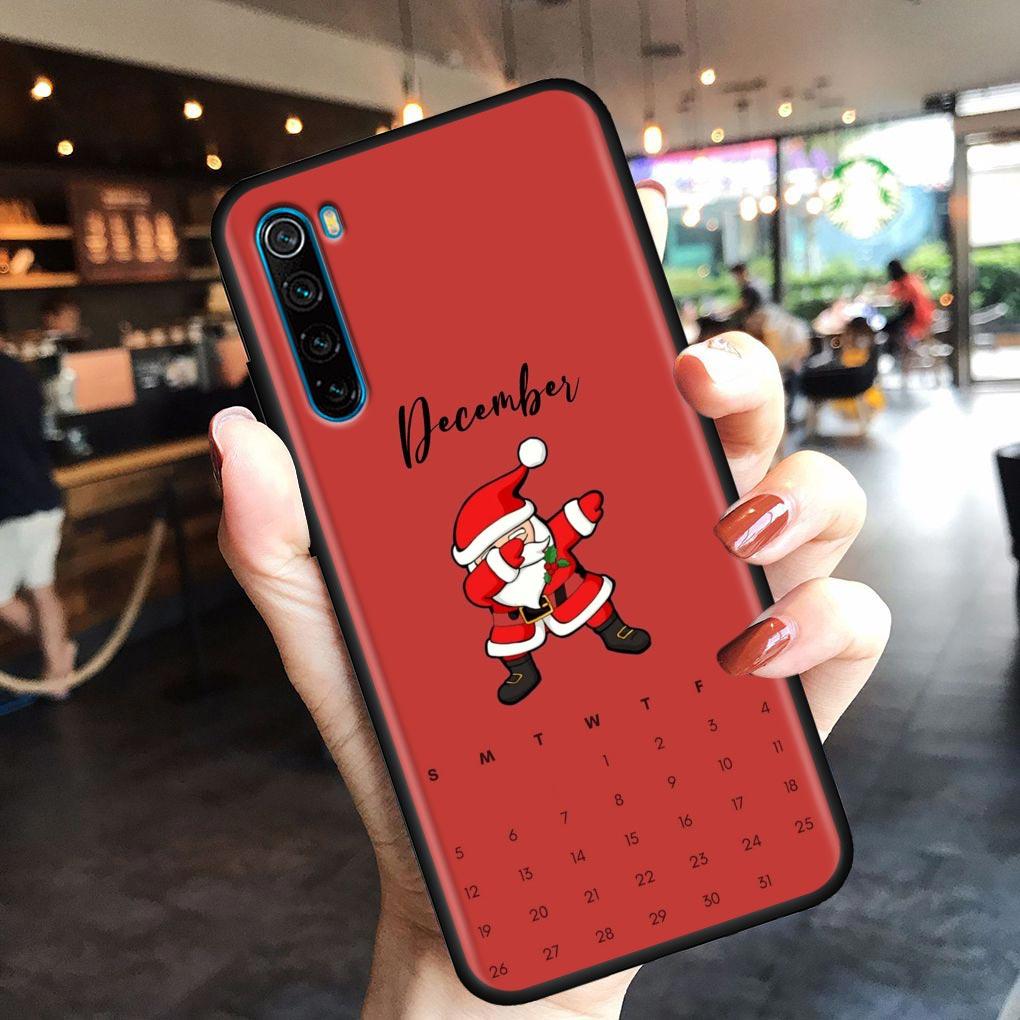 Christmas Santa Claus Mobile Phone Shell for Redmi Note 10 11 11S 11E 7 8 8T 9 9S 9T Pro Plus 4G 5G Black Soft Case Cover Fundas