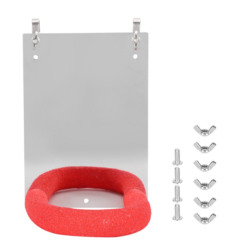 Durable Small Pet Bird Stainless Steel Parrot Mirror Frosted Stand Stick Bar Accessory