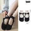 New Ballet Style Women Lace Tied Bow Short Socks Black White Tie Straps Boat Sock Bowknot Female Girl Lolita Fashion Dance Socks