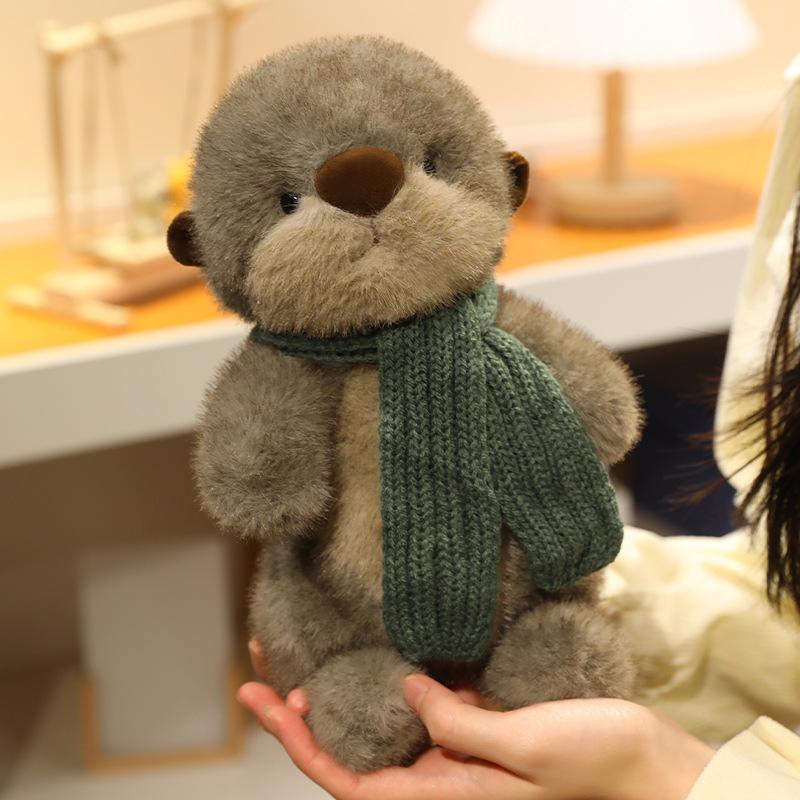 Scarf Otter Children's Toy Water Dog Plush Cartoon Doll Sleeping with Sleeping Doll Birthday Gift
