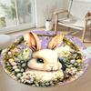 Rabbit Round Carpet Suitable for Bedrooms Playrooms Dormitory Entryway Anti-slip Round Rug Office Home Decor Wedding Party Gift
