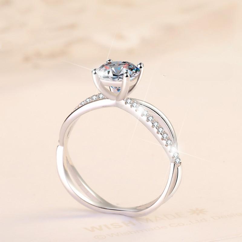 D Color 1ct Moissanite Ring Platinum-plated Inlaid Ring Women's Wedding Ring Engagement Ring Wedding Ring Gift for Girlfriend