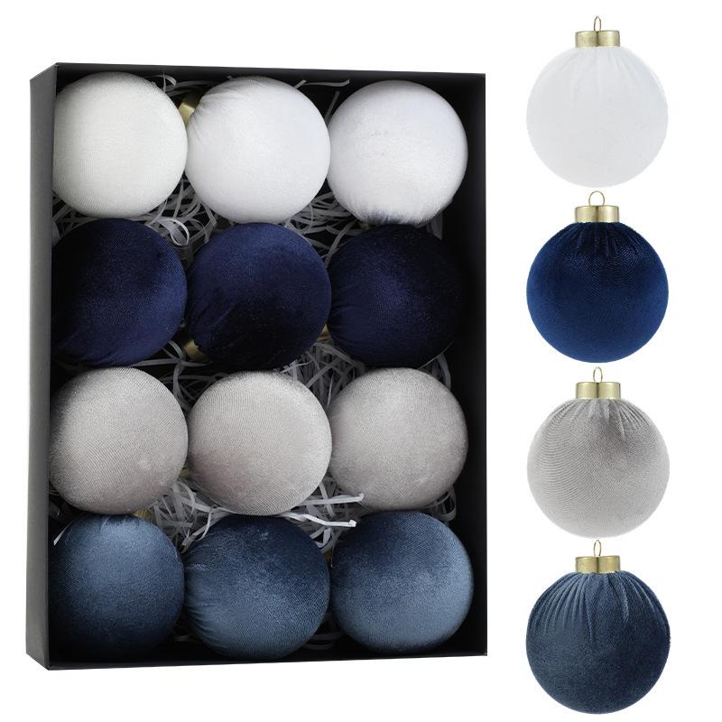 Velvet Fabric Christmas Tree Hanging Ornament - Decorative Ball