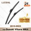 LUTEHIL's Silicone Front Wiper Set For Suzuki Vitara MK4 2015 - 2023 2016 2017 2018 2019 Coated Windshield Wiper Blade 24"+16"