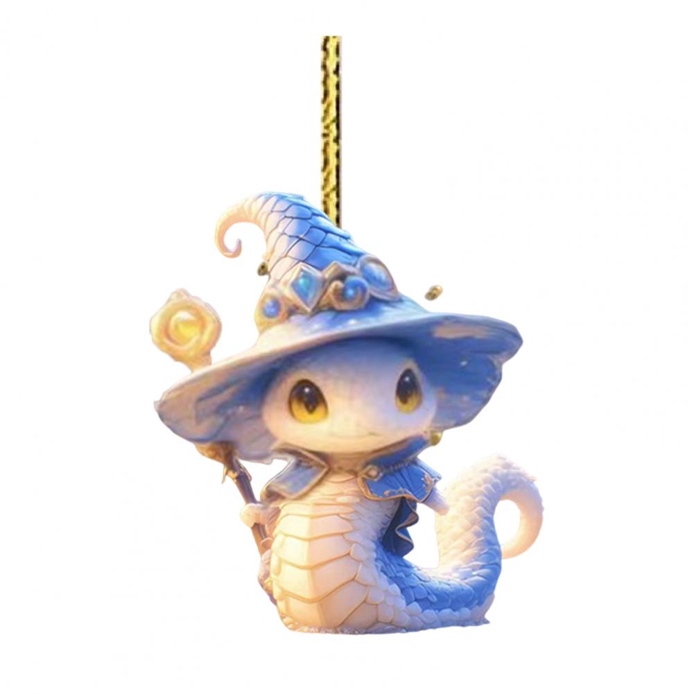 Cartoon-Schlangen-Anhänger, 2D, flaches Acryl, Weihnachtsornament, Schlange, hängende Dekoration für Weihnachtsbaum, Türen, Fenster, Neujahrsdeko