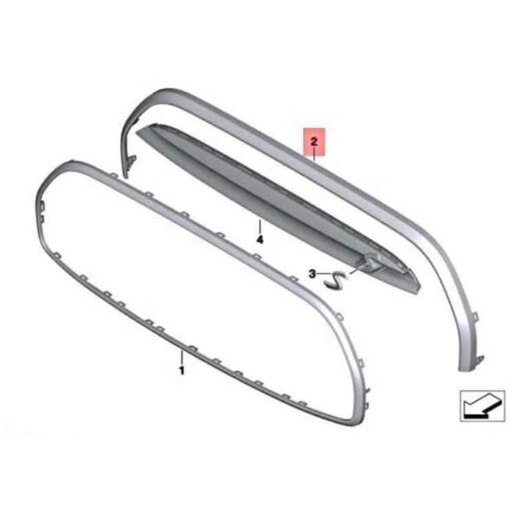 51119450550 - BMW Mini Cooper JCW F55 Exterior Grille Frame Compatibility
