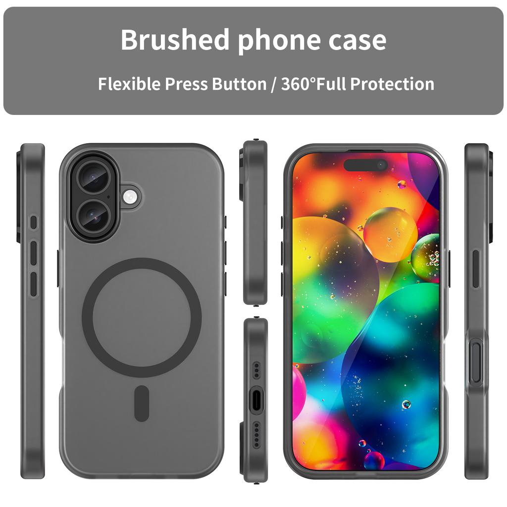 For iPhone 17 Case Compatible with MagSafe TPU+PC Slim Matte Translucent Phone Cover