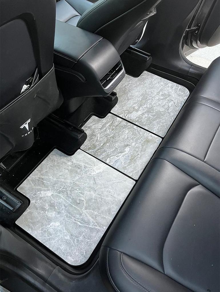 Tesla Model Y Natural Marble TPE Eco-Friendly Floor Mats