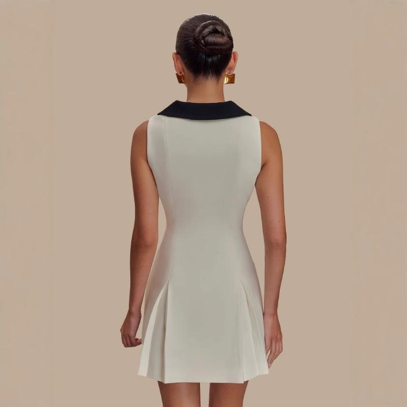 A Sleeveless and Elegant Cinched-waist Dress for Women