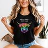 Highland Cow Messy Hair Colorful Unisexs Tshirt