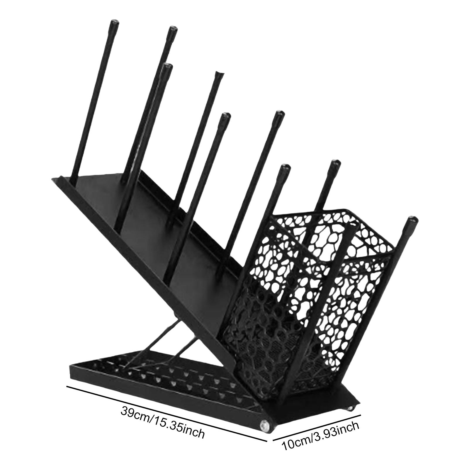 

4 Compartment Adjustable Coffee Cup Holder Organizer with Straw Holder Coffee Mug Holder Cup Holder for Coffee Station Breakroom чорний