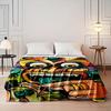 Tiki Bar Print Flannel Blanket Reversible Tropical Throw for Summer Vibes AllSeason Comfort Luau Themed Gift