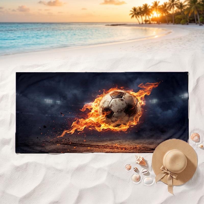Soccer Ball (39) Soft and comfortable beach towel perfect for vacations and poolside use an ideal gift for summer holidays