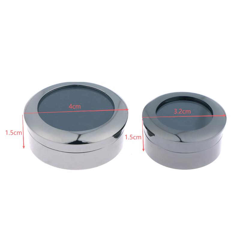 Round Diamond Display Box Stone Gem Storage Case Store Show Gemstone Organizer Silver Metal Diamond Gift Packaging Box