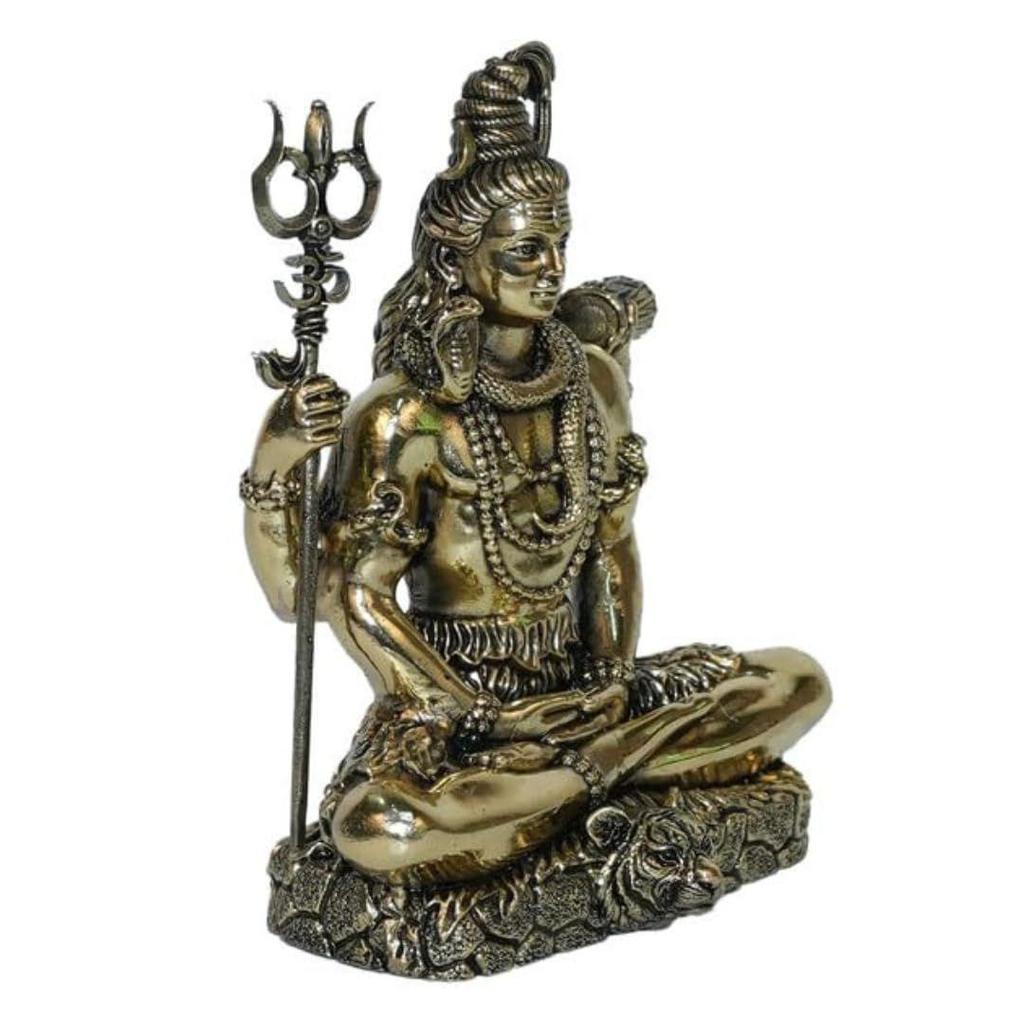 Mosazné Meditující Pán Šiva Idoly | 2 palce | Bůh Idol Dárek pro Diwali | Shivji | Mahadev Murti | Šiva | Bholenath Murti | Bůh Idol do auta