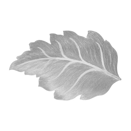 

Heat Resistant Placemat Leaf PVC Table Mat for Dining Anti-scald Water Cup Coaster for Home Kitchen Restaurant серебряный