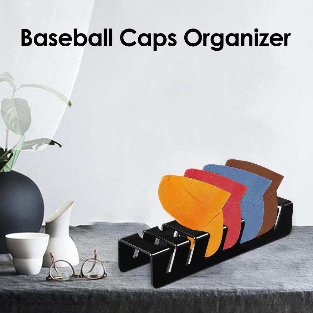 2Pcs Hat Organizer for Baseball Caps, 14 Ball Cap Storage Organizer Rack, No Install Acrylic Basebal