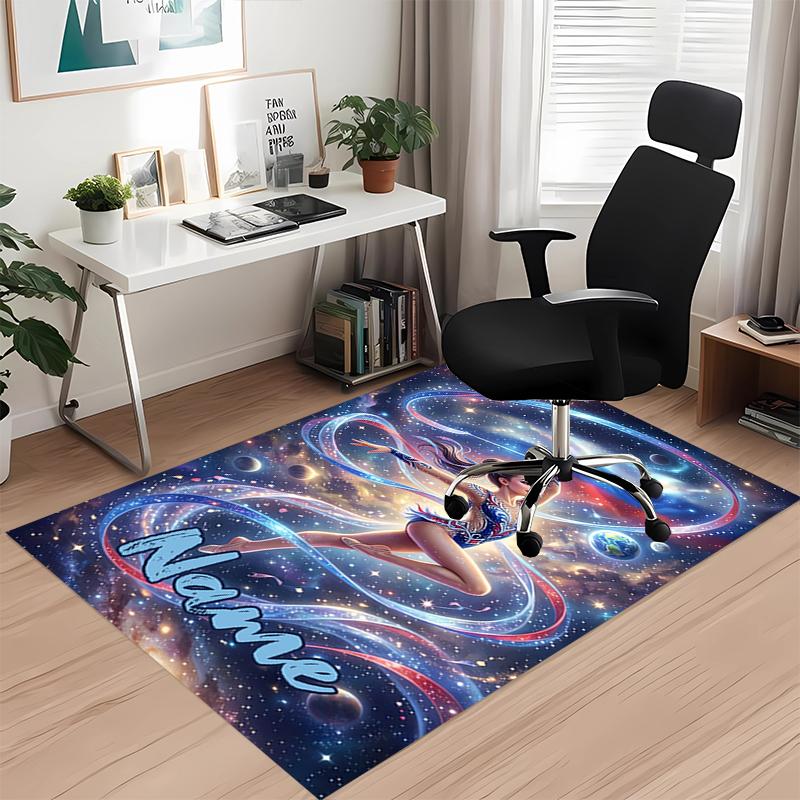 Custom Name gymnastics Printed Carpet, for Office Chair Living Room Bedroom Kitchen Room Decor Gifts.