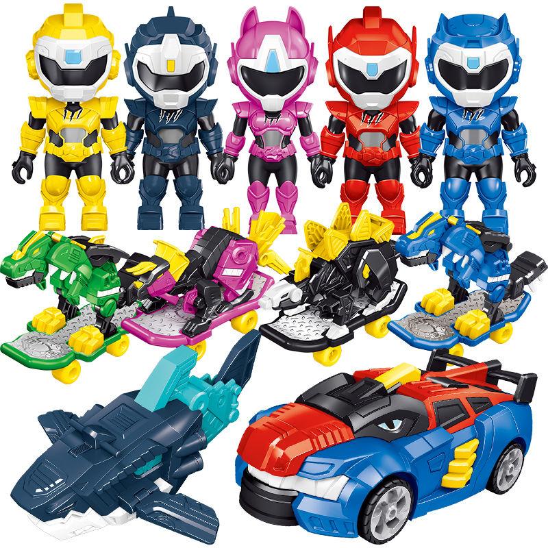 Mini Force Dinosaur Skate Mode Transformation Mecha Toys Action Figures MiniForce X Deformation Weapon Toy Kids Children Gifts