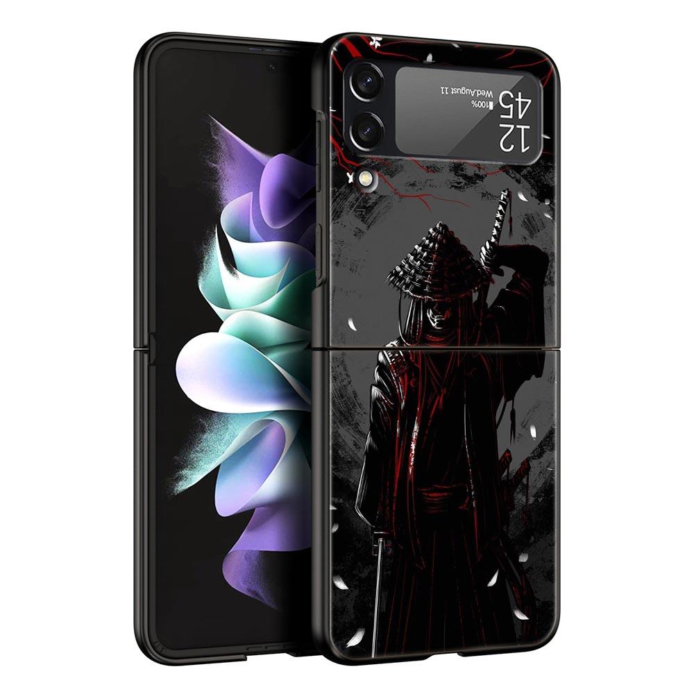 Samurai Hannya Mask Ghost Phone Case For Samsung Galaxy Z Flip3 Flip4 Flip5 Case Shell For Z Flip 3 4 5 6 Hard Folding Cover