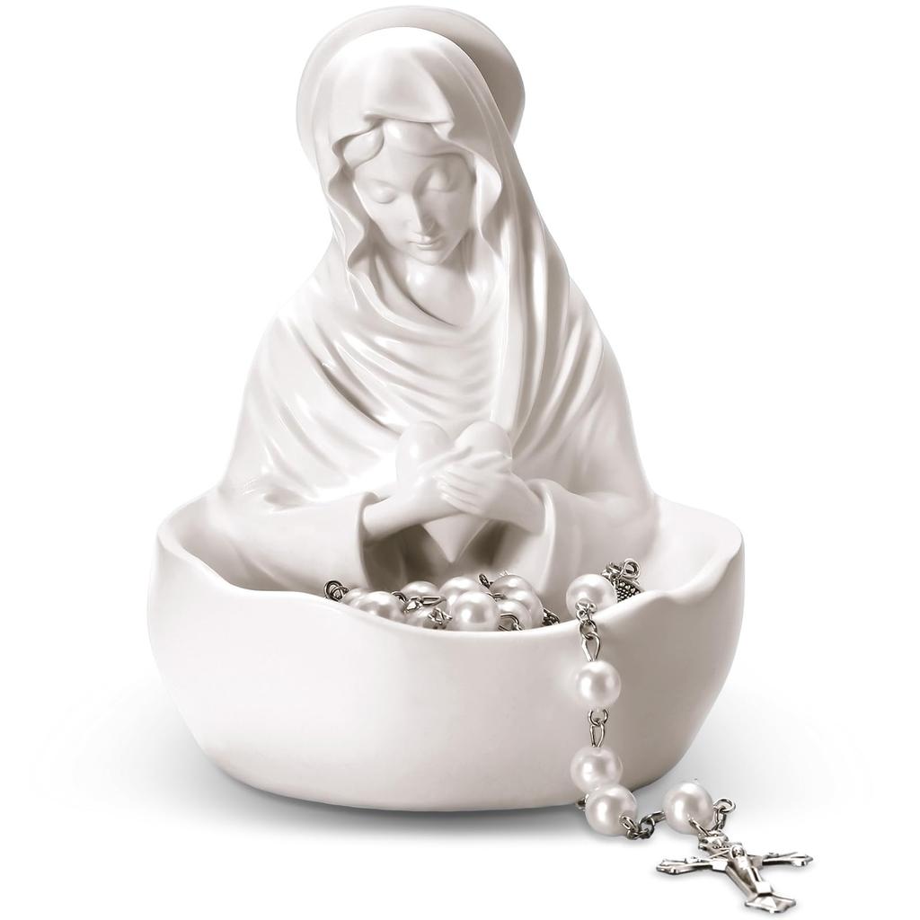 Virgin Mary Resin/Plastic Sculpture - Exquisite Catholic Statue Handmade Religious Figure Ornament for Room Decoration