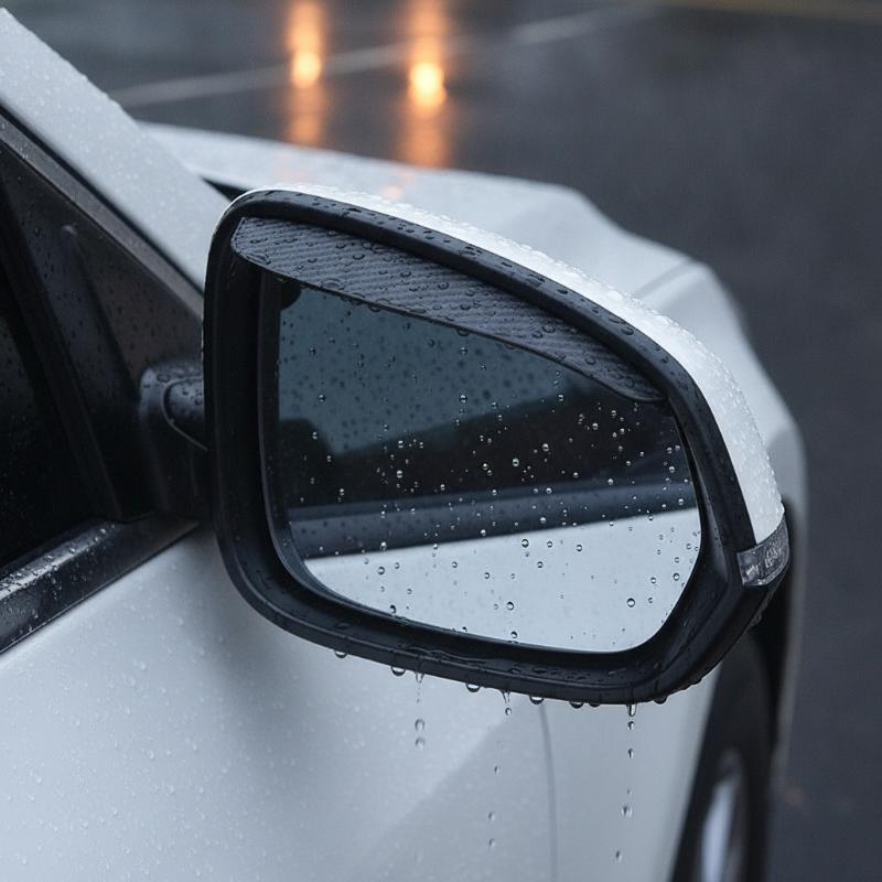 1/2Pairs Car Rearview Mirror Rain Eyebrow Carbon Fiber Rain Shield Sun Shade Clear Vision Protector For Auto Mirror Accessories