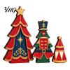 Festive Gingerbread House Decorations 3 Pcs Wooden Christmas Tree Tabletop Sign, 2D Flat Shaped Holiday Tiered Tray Decor Block Farmhouse Centerpiece