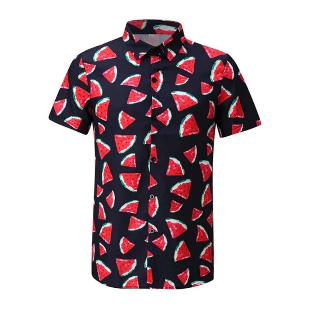 Men's Shirts Astronaut Printed 2025 Summer Hawaii Short Sleeved Shirt Men's Beach Breathable Tops Outdoor Street Men's Clothing