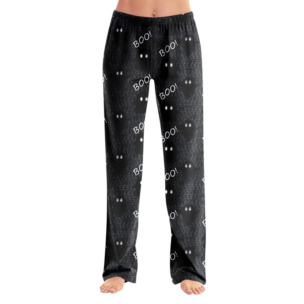 Pajama Pants Sleepwear Casual Drawstring Elastic Waist Pants Comfy Straight Yoga Loose Trousers