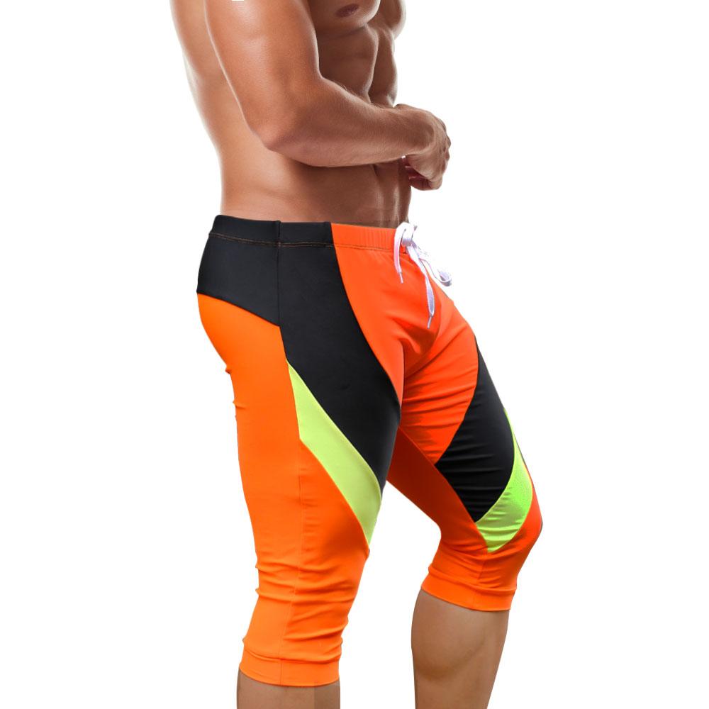 Slip de baie pentru bărbați, trunchi, pantaloni lungi, strâns, costum de baie sexy, îmbrăcăminte de plajă, bronzare, surfing, sală de sport