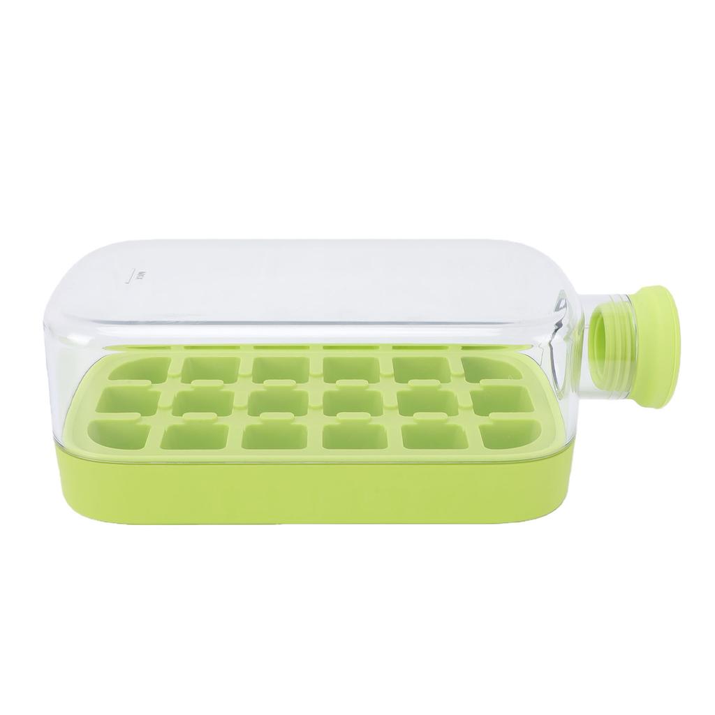 Ice Cube Bottle with Straw Press To Release 18 Grid 800ml Ice Cube Making Bottle for Freezer Green