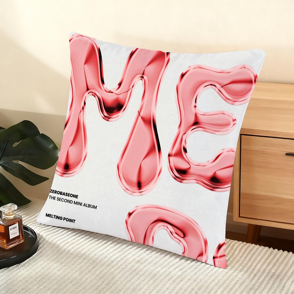 Zerobaseone ZB1 Album Cushion Cover Silky Short Plush Home Sofa Cushion Cover - Invisible Zipper Home Decoration