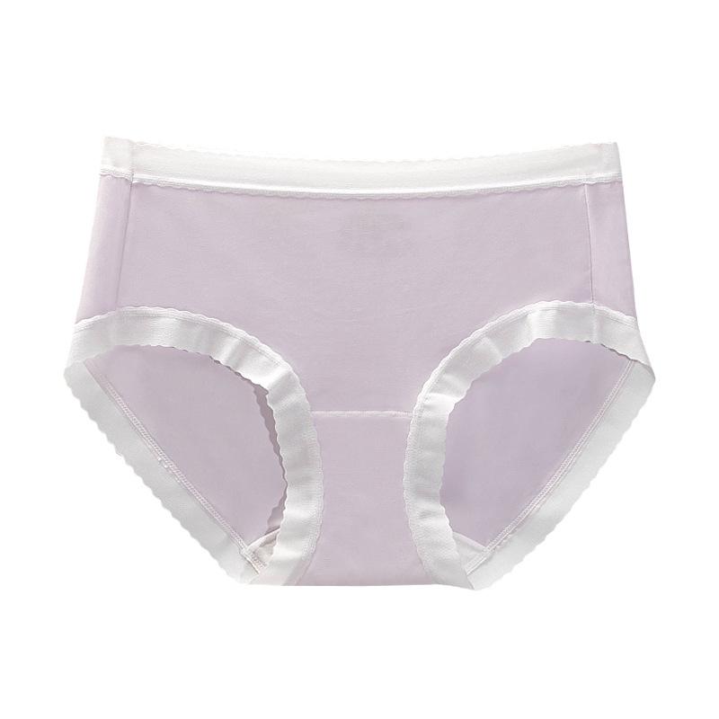 Women S Mid Waist Breathable Antibacterial Triangle Underwear Summer Thin Ice Silk Cotton Crotch Underwear