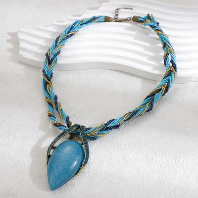 Böhmische Tropfen-Edelstein-Pulloverkette für Damen