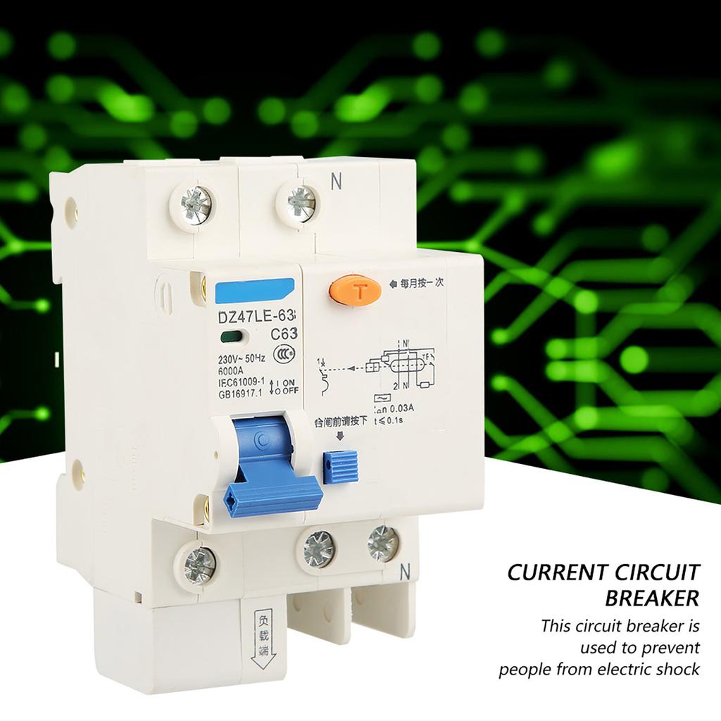 DZ47LE‑63 1p N C63 RCCB Residual Current Circuit Breaker 230V 63A 30mA