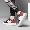 Men's Height Increasing Platform Board Shoes - Thick Sole, Color Blocking, Spring Low-Top Cowhide Sports Sneakers