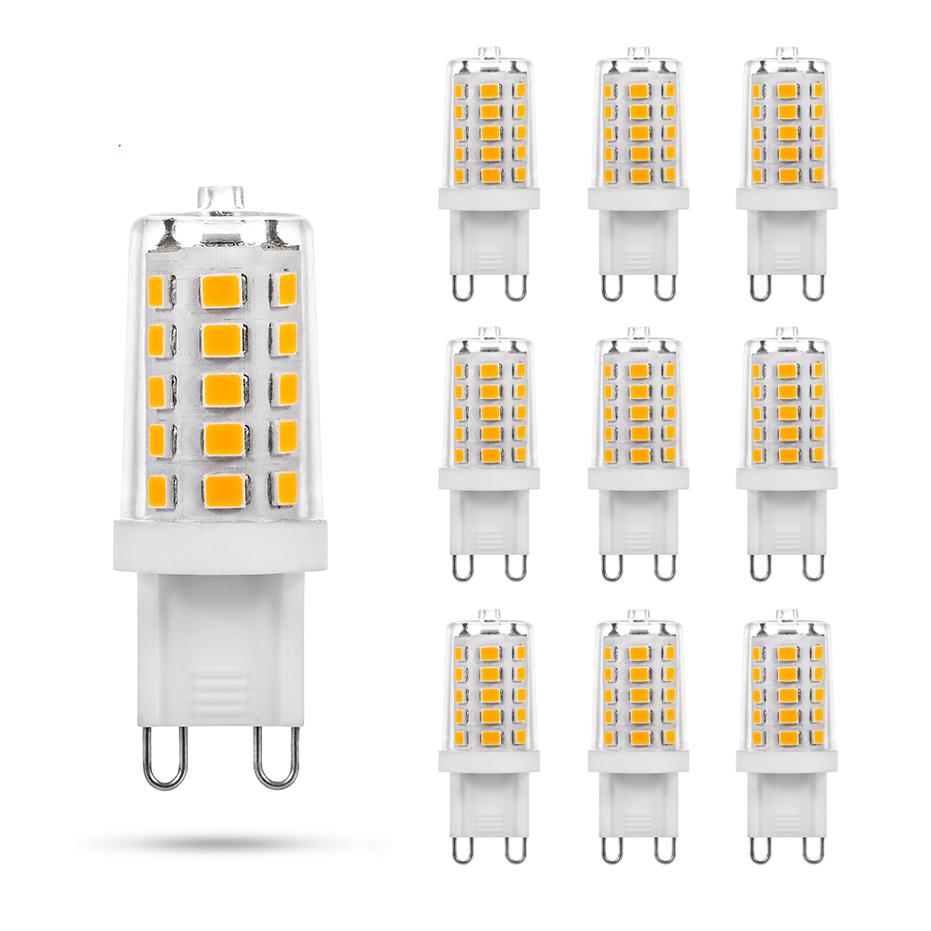 10 Adet AC220V G9 Lamba Dim Edilebilir 5W PC Seramik Titreşimsiz 2835SMD 32LED Süper Parlak LED Ampul Ev Aydınlatması İçin