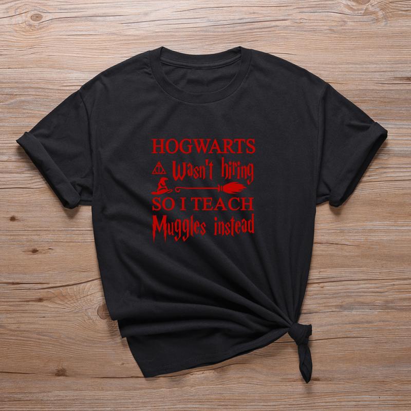 

Hiring So I Teach Instead T Shirt Funny Teachers Gift Tees Shirts 90s Aesthetics Tops 100%Cotton O Neck Female Casual Shirts y2k XS чорний