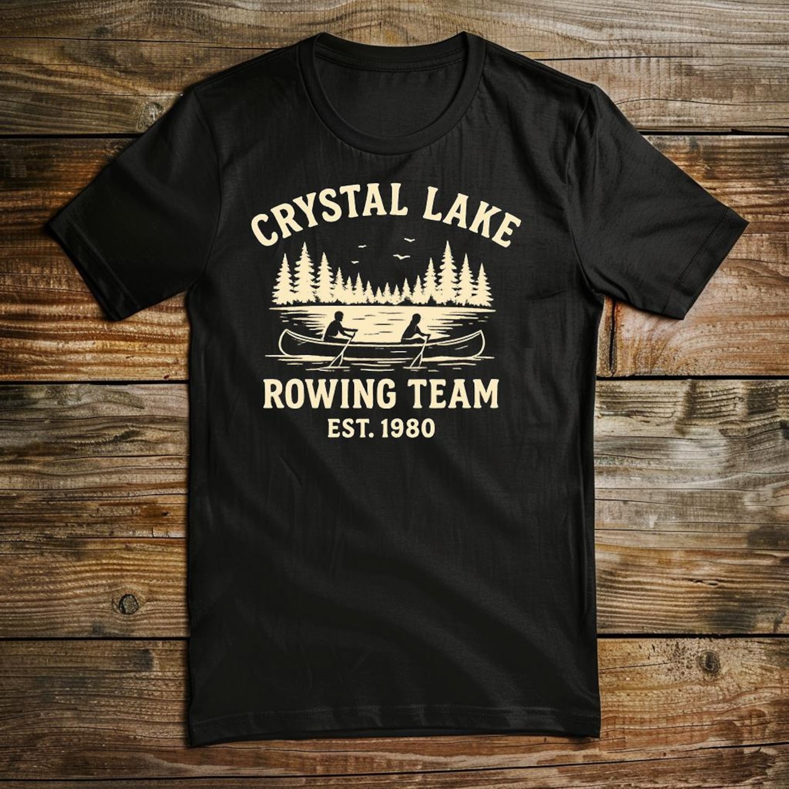 Crystal Lake Rowing Team - Funny Horror Movie Parody T-Shirt For Halloween - Unisex S
